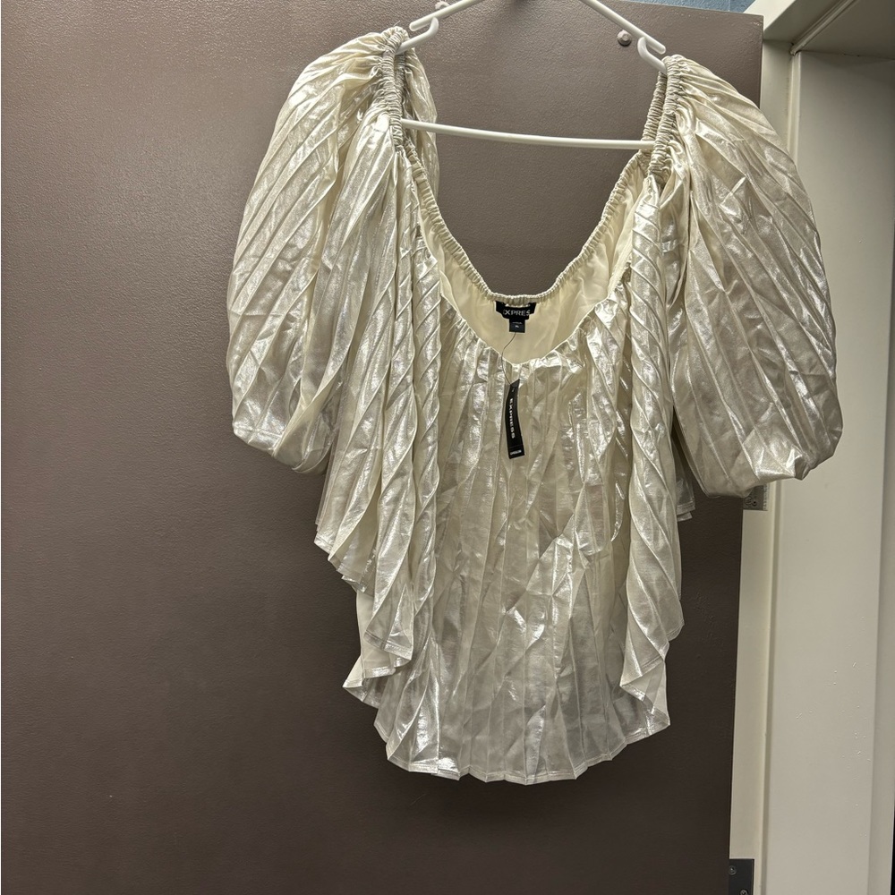 EXPRESS crop top blouse - Picture 8 of 9